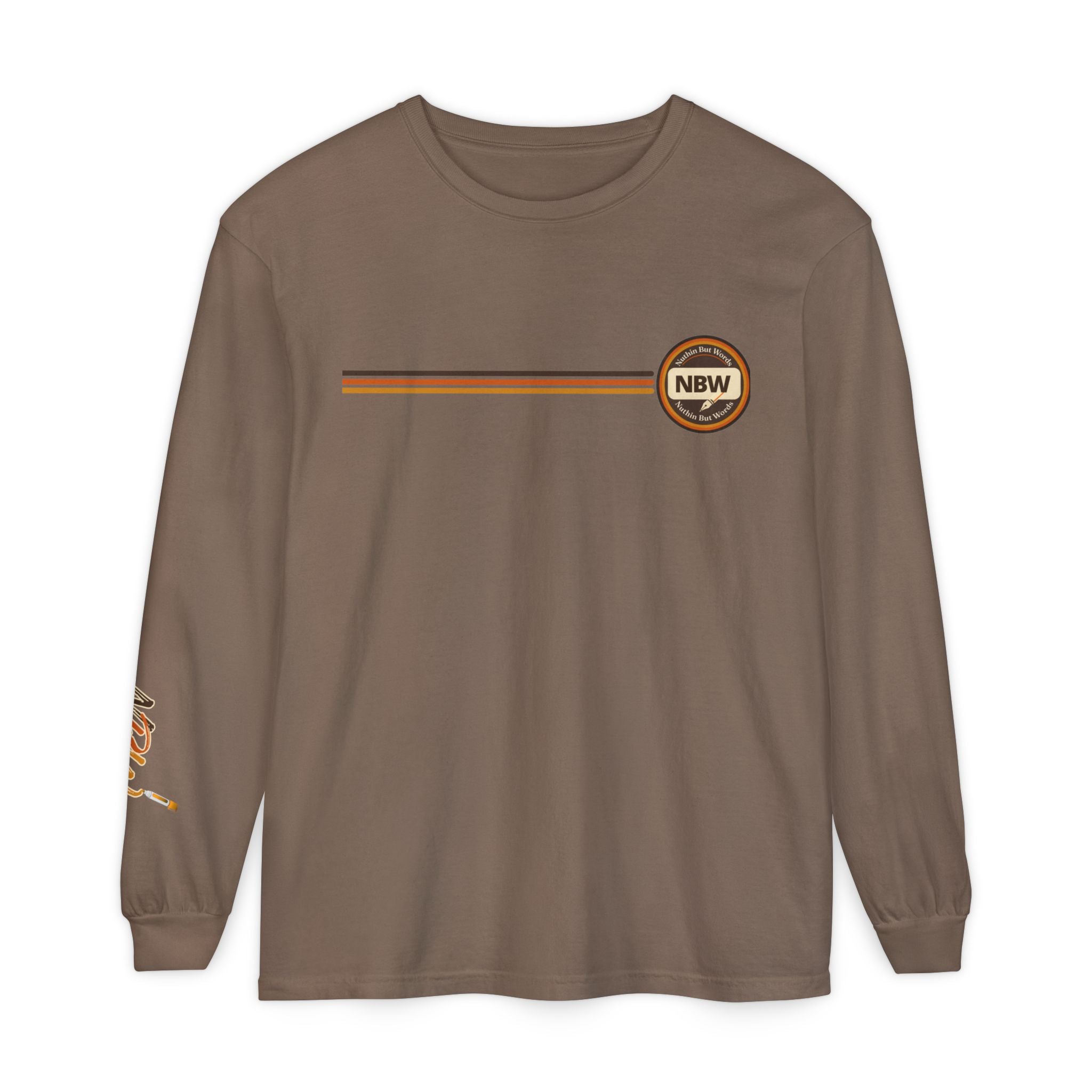 Comfort Colors, NBW Retro Stripe Long Sleeve Branded Tee