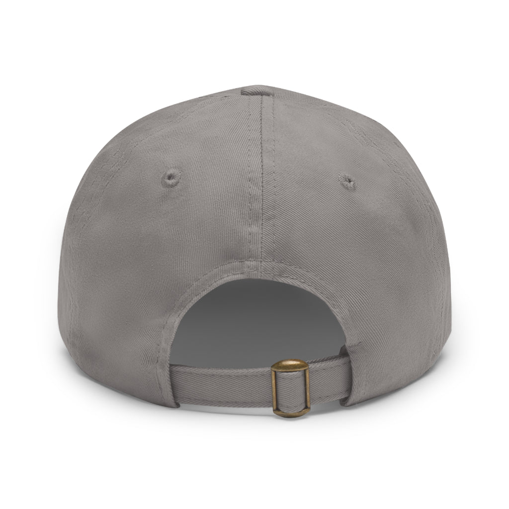 NBW Leather Patch Dad Hat — Vintage Round Logo Baseball Cap