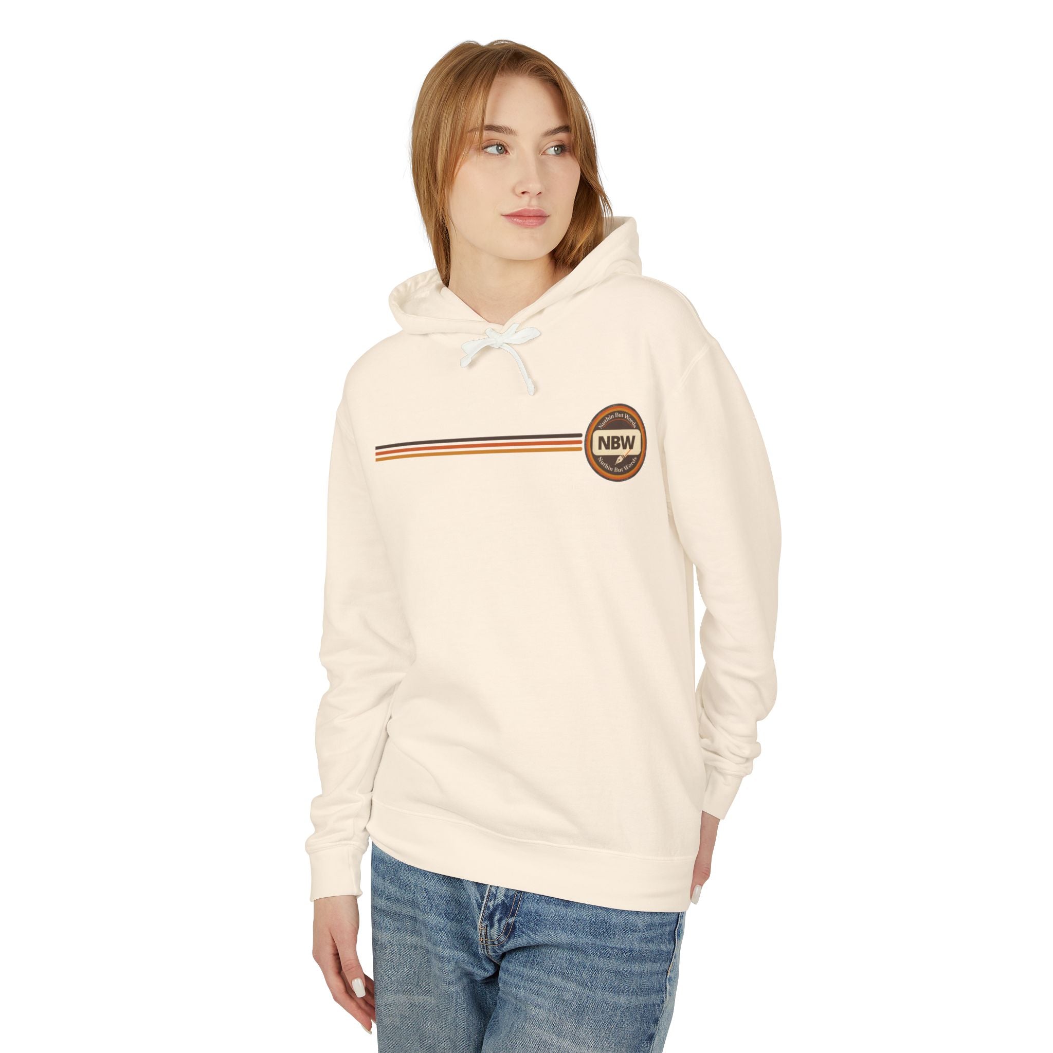 NBW Retro Stripe Hoodie — Lightweight Vintage Logo Sweatshirt