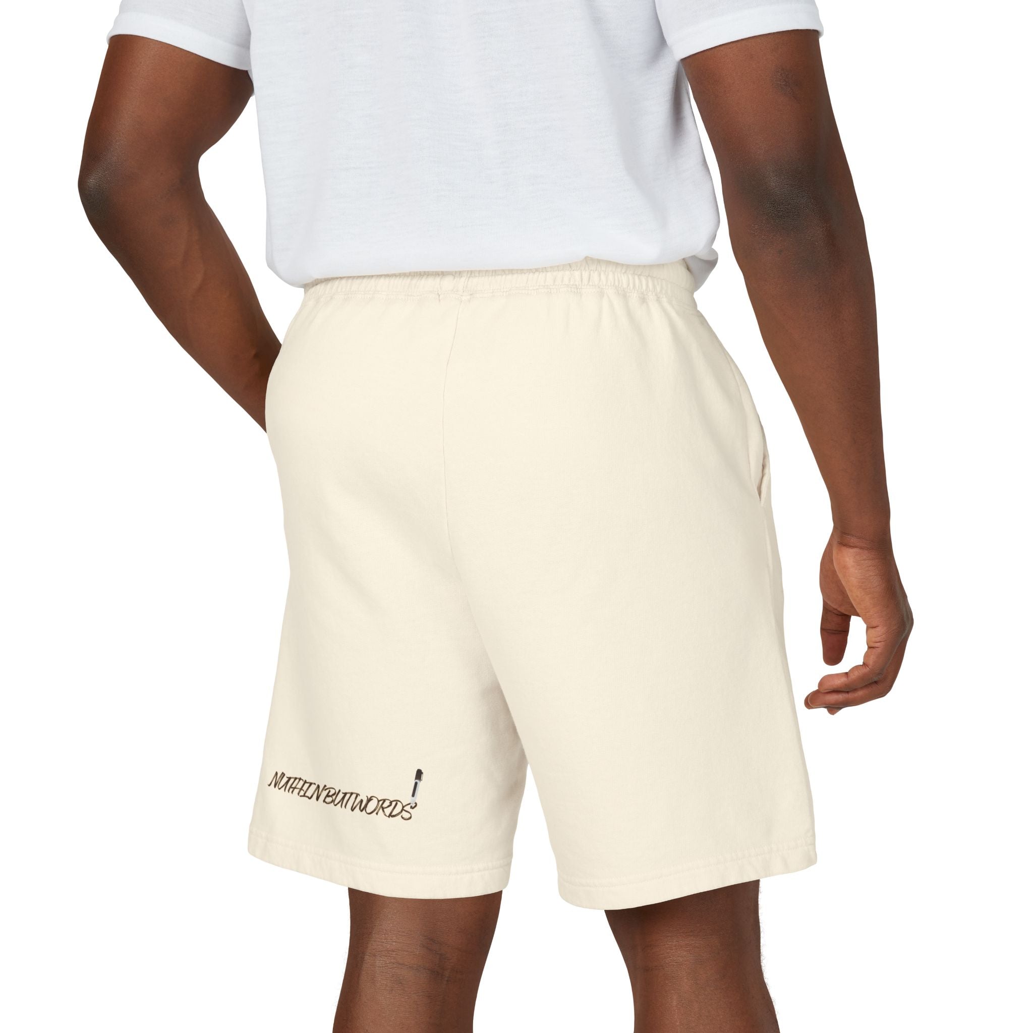 MBW Sweat Shorts — Retro Stripe 'Alone' Graphic Lightweight Fleece