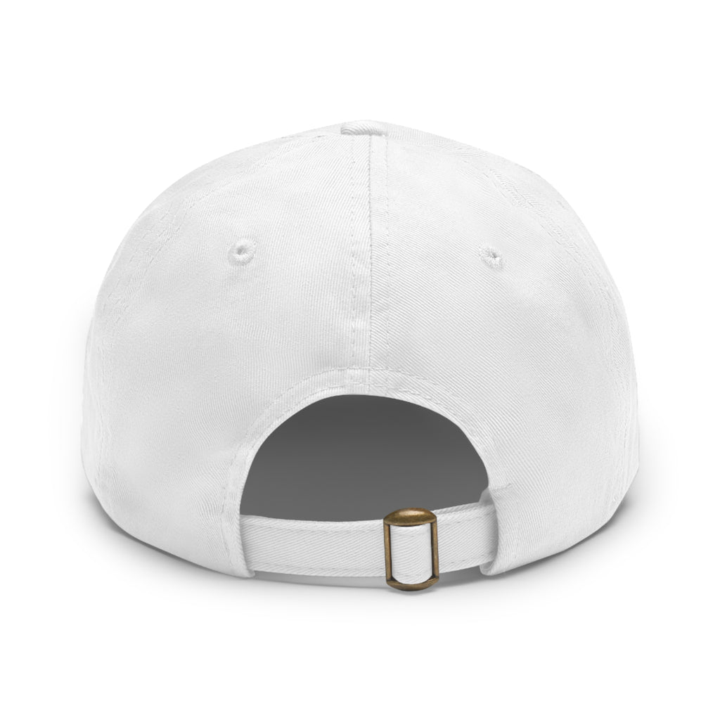 NBW Leather Patch Dad Hat — Vintage Round Logo Baseball Cap