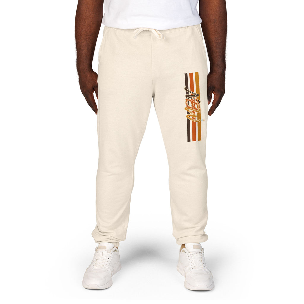 Men's Comfort Color Olive 'Navy' Graphic NBW Sweatpants — Casual Fleece Joggers with Side Print