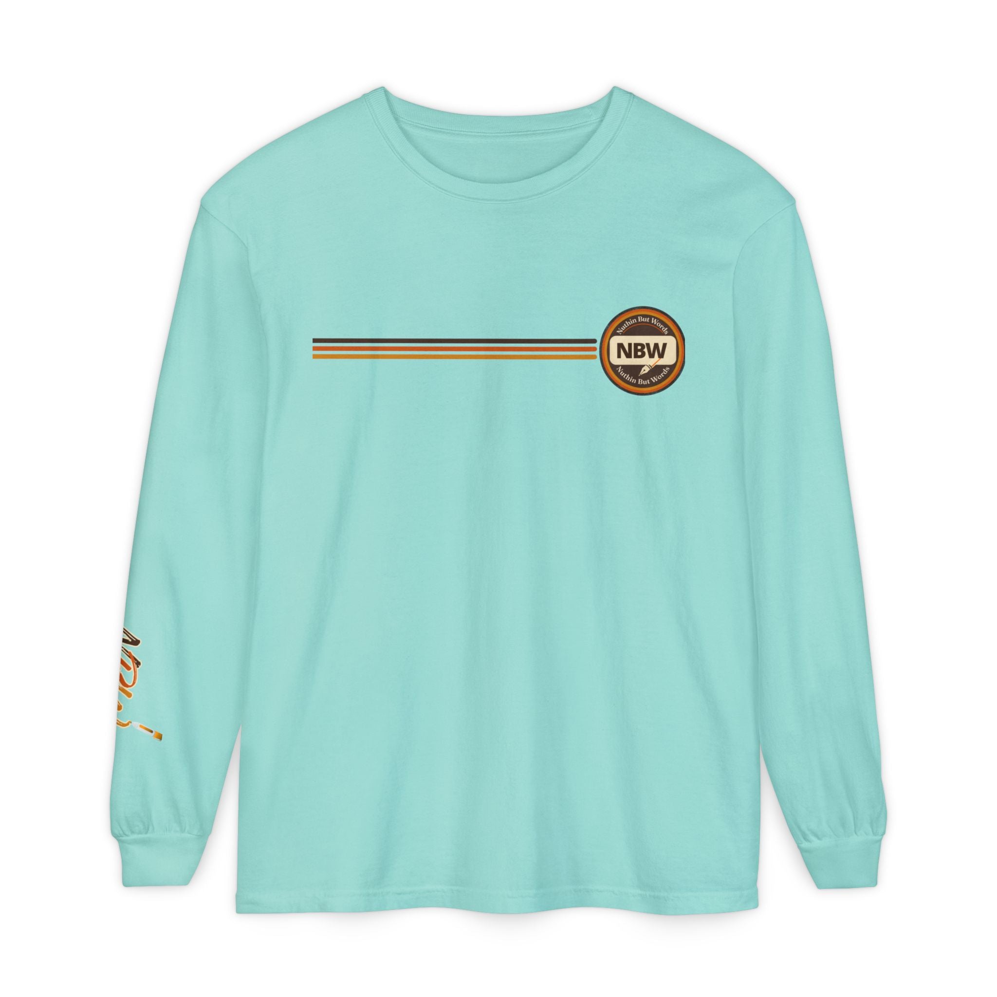 Comfort Colors, NBW Retro Stripe Long Sleeve Branded Tee