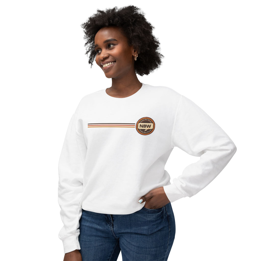 Crewneck Sweatshirt — Retro NBW Stripe Logo Lightweight Pullover