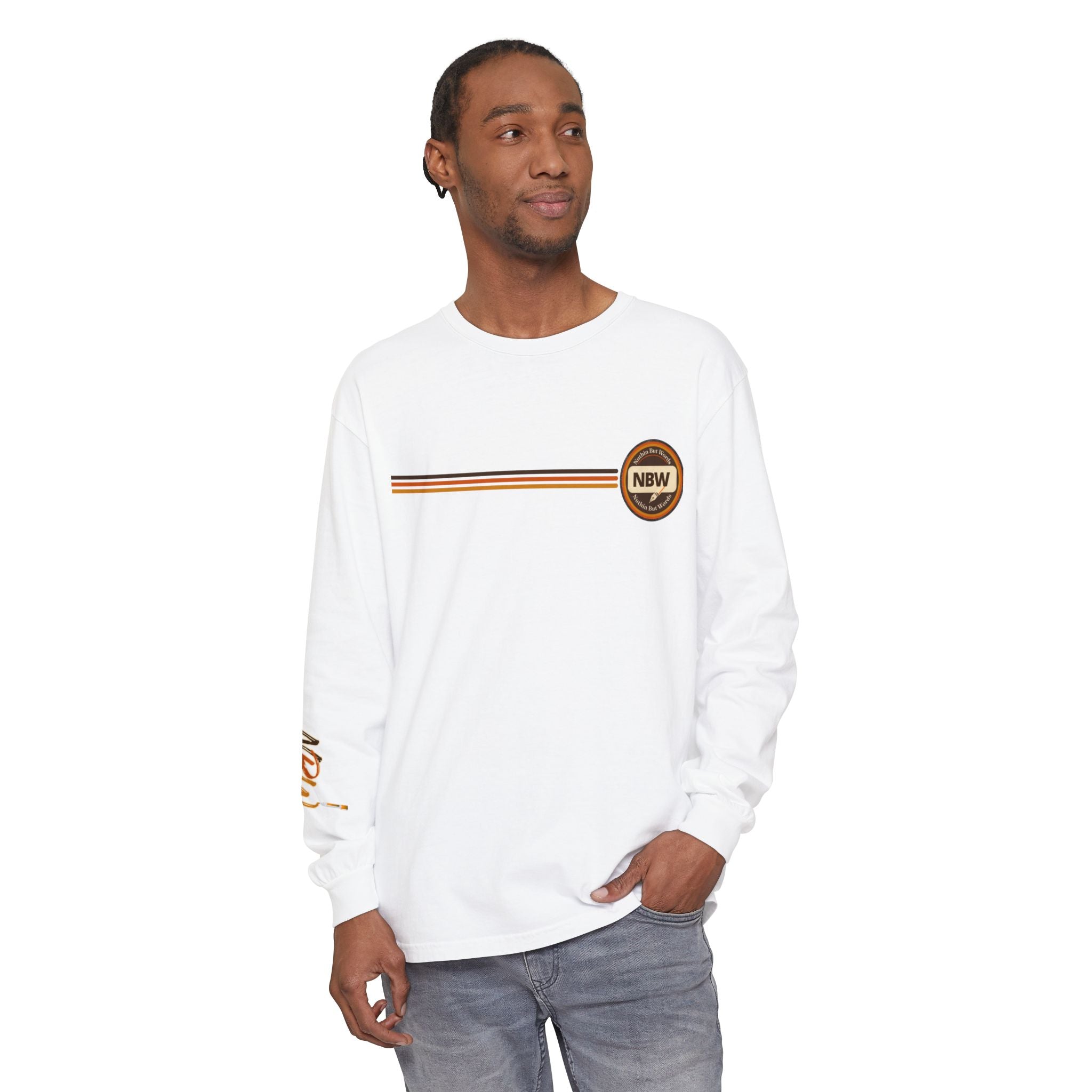 Comfort Colors, NBW Retro Stripe Long Sleeve Branded Tee