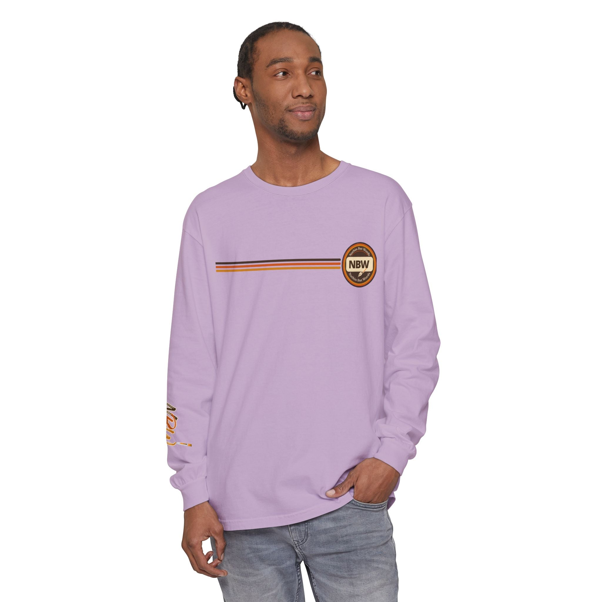 Comfort Colors, NBW Retro Stripe Long Sleeve Branded Tee