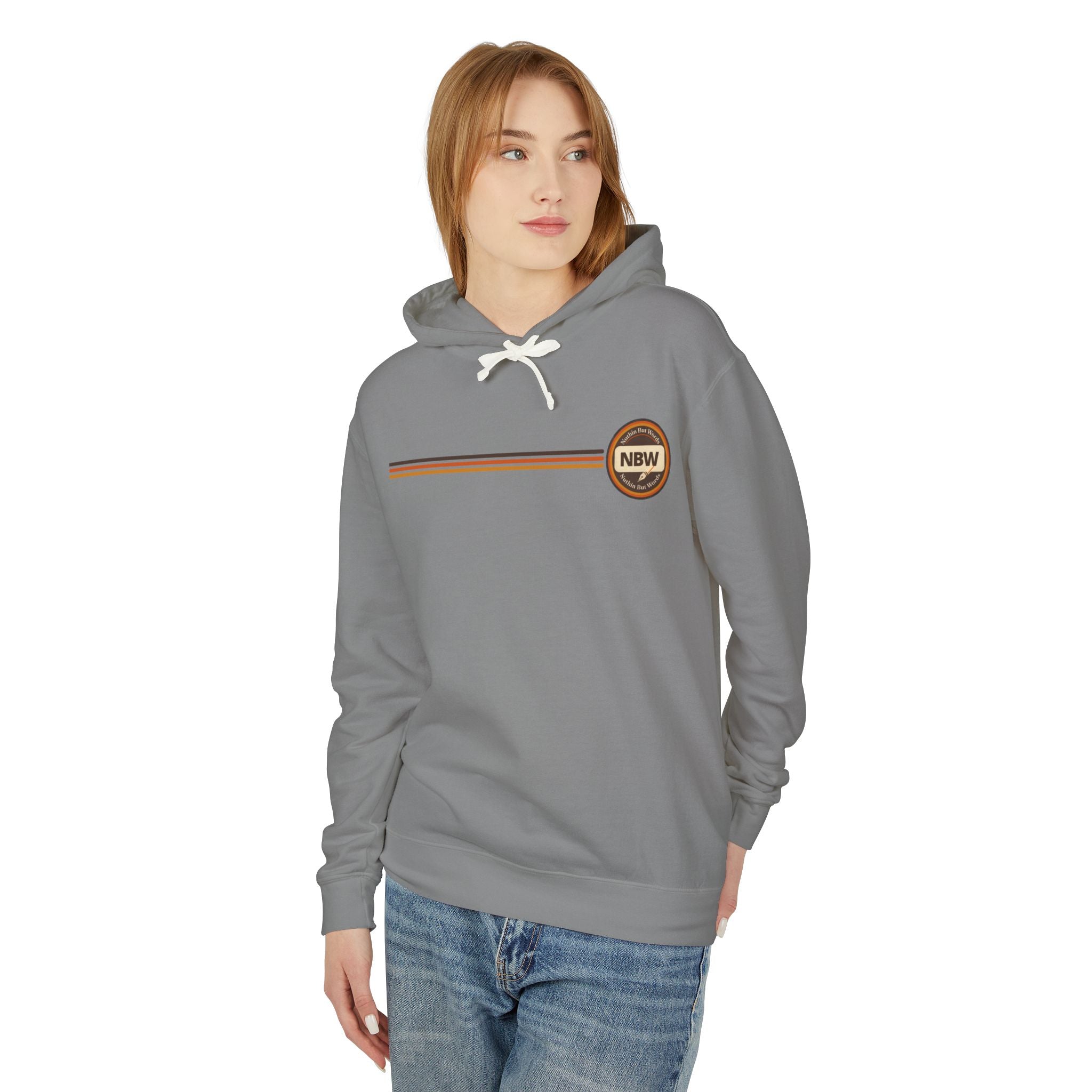 NBW Retro Stripe Hoodie — Lightweight Vintage Logo Sweatshirt