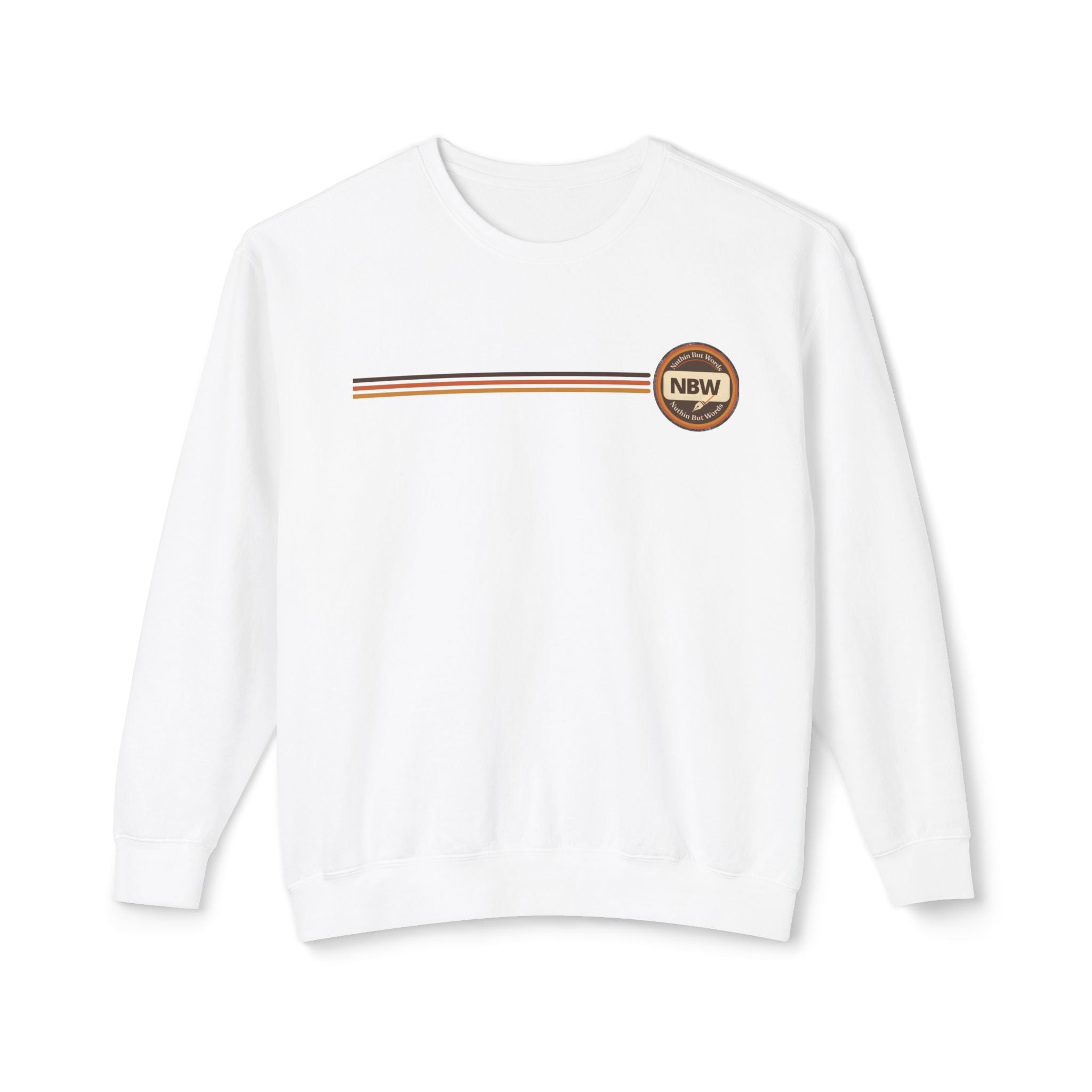 Crewneck Sweatshirt — Retro NBW Stripe Logo Lightweight Pullover