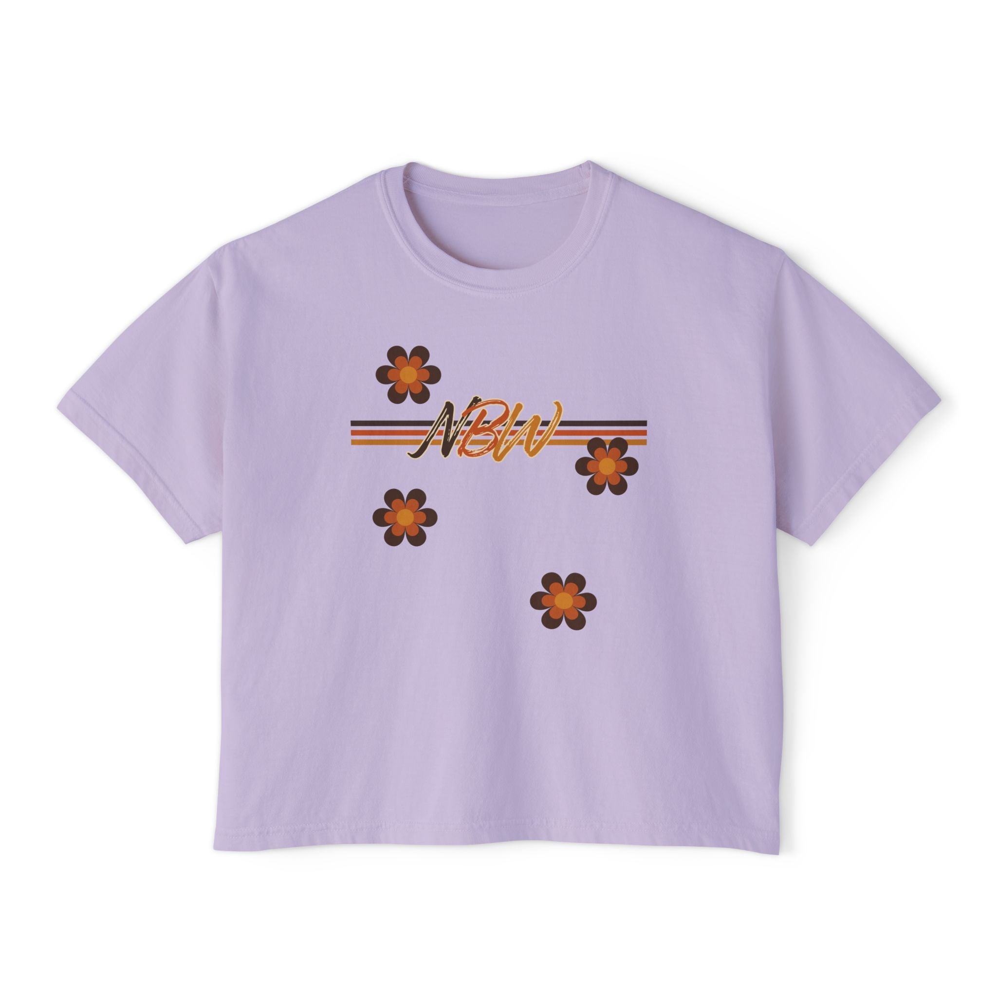 NBM Retro Floral 'New' Boxy Tee — 70s Daisy Graphic Women's Shirt