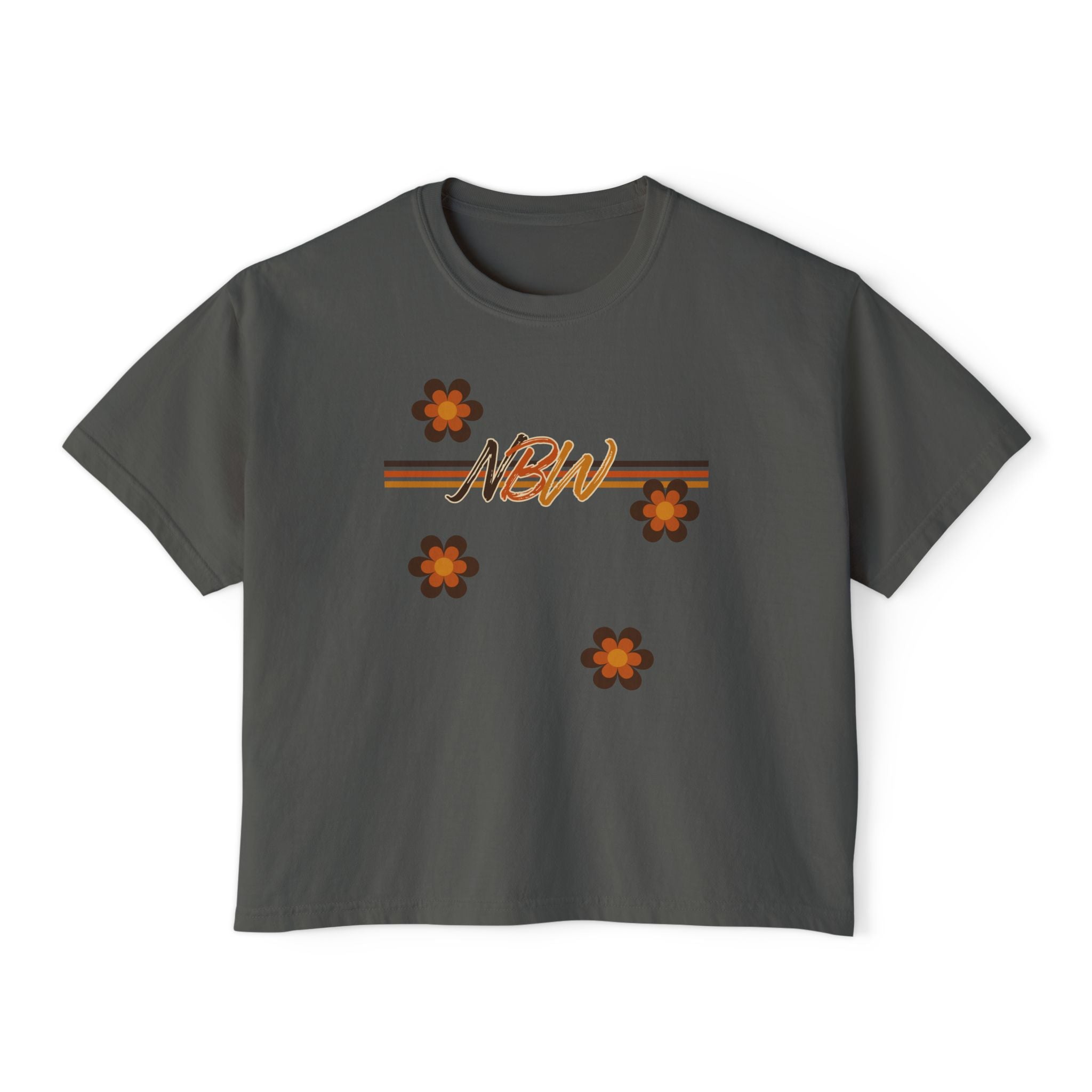 NBM Retro Floral 'New' Boxy Tee — 70s Daisy Graphic Women's Shirt