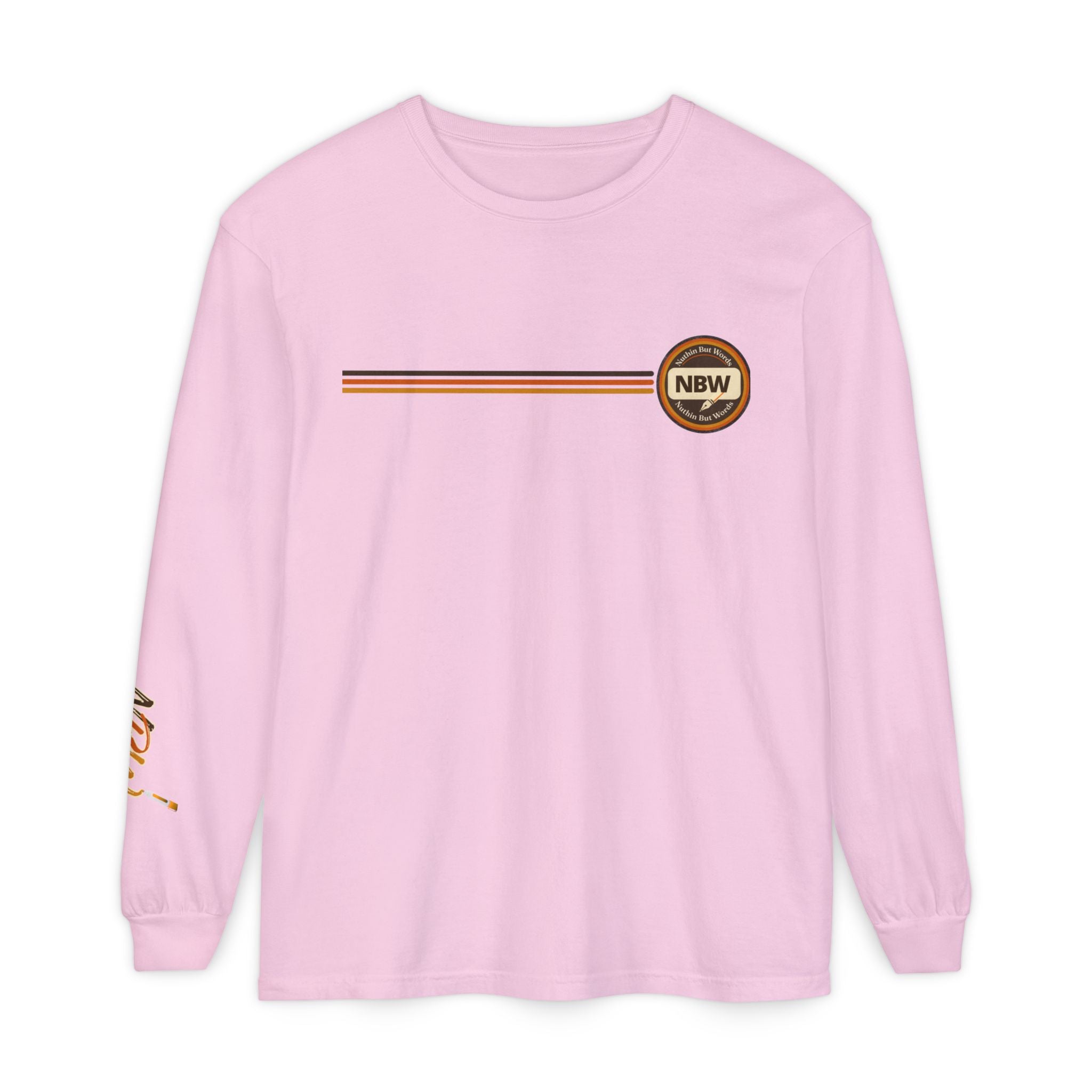Comfort Colors, NBW Retro Stripe Long Sleeve Branded Tee