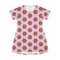 NBW Blosom Retro Daisy T‑Shirt Dress — All‑Over Print Floral Shift Dress