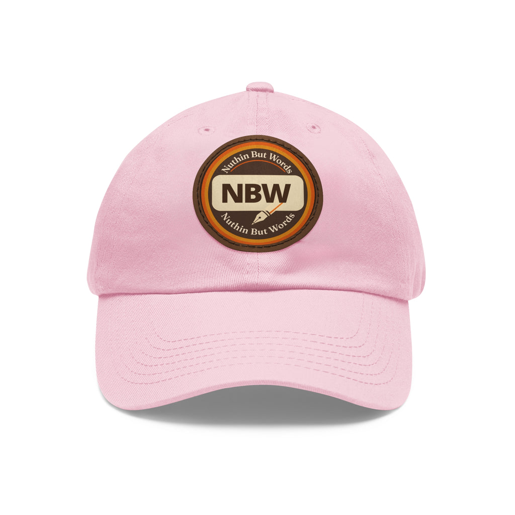 NBW Leather Patch Dad Hat — Vintage Round Logo Baseball Cap