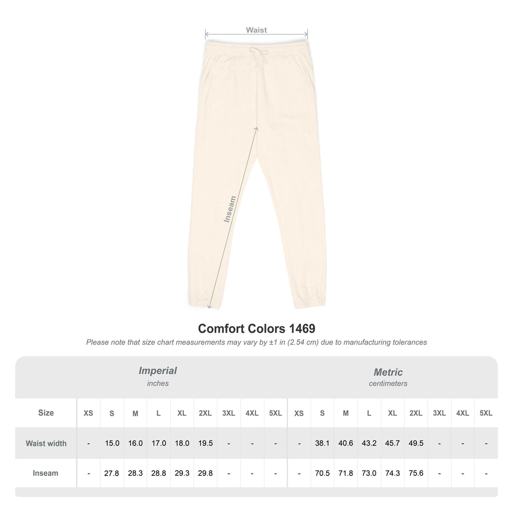 Men's Comfort Color Olive 'Navy' Graphic NBW Sweatpants — Casual Fleece Joggers with Side Print