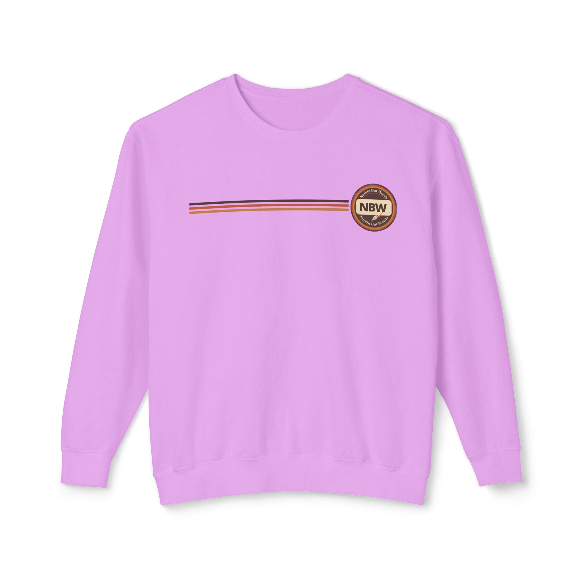 Crewneck Sweatshirt — Retro NBW Stripe Logo Lightweight Pullover