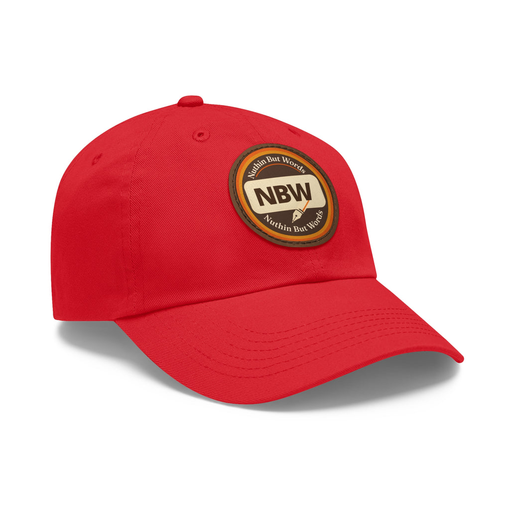 NBW Leather Patch Dad Hat — Vintage Round Logo Baseball Cap
