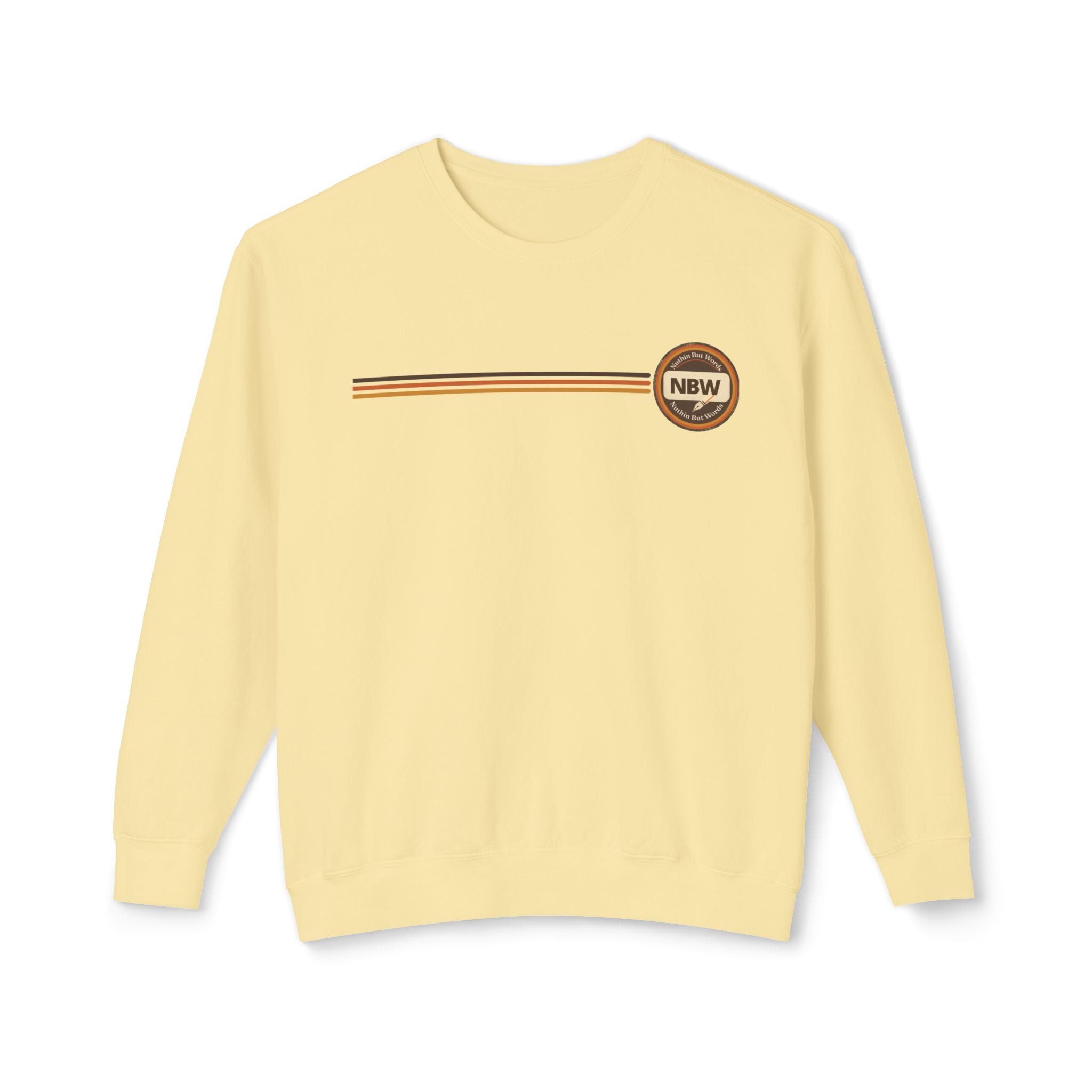 Crewneck Sweatshirt — Retro NBW Stripe Logo Lightweight Pullover