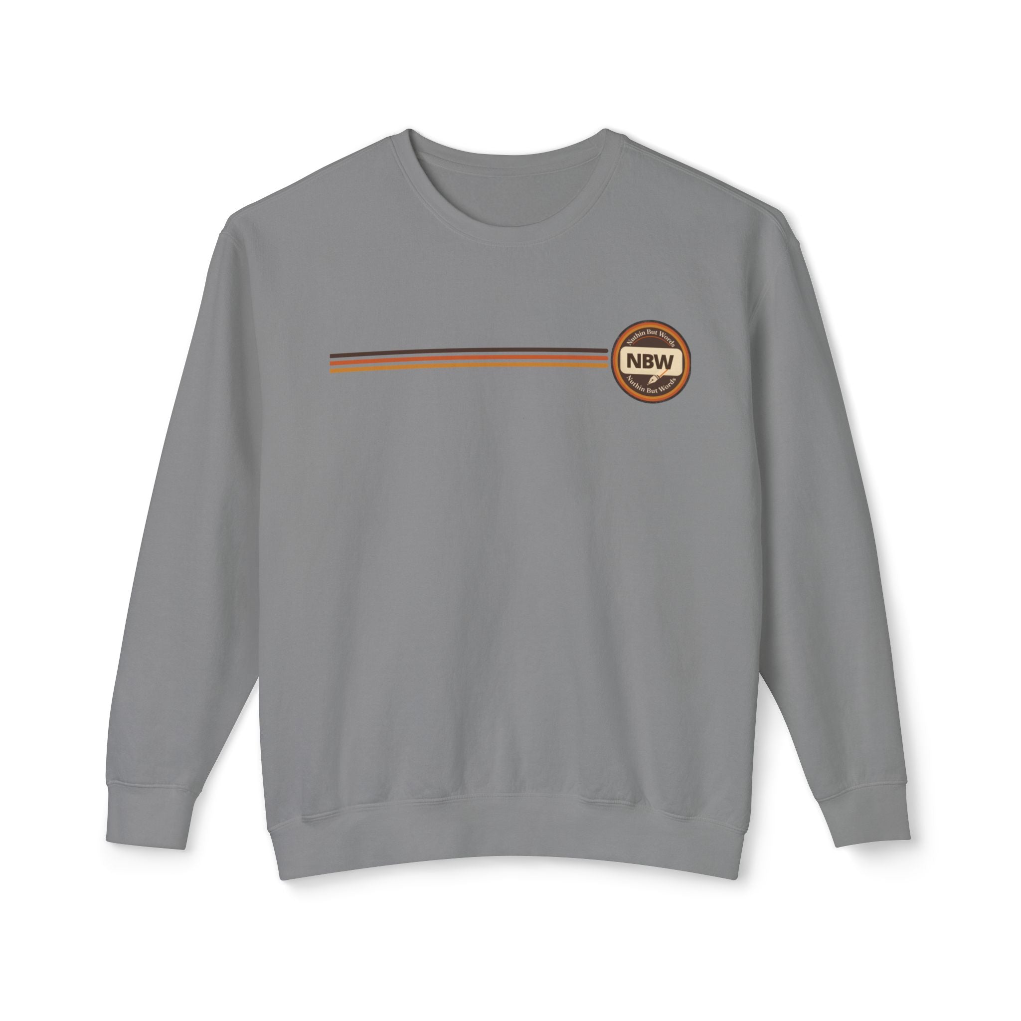 Crewneck Sweatshirt — Retro NBW Stripe Logo Lightweight Pullover